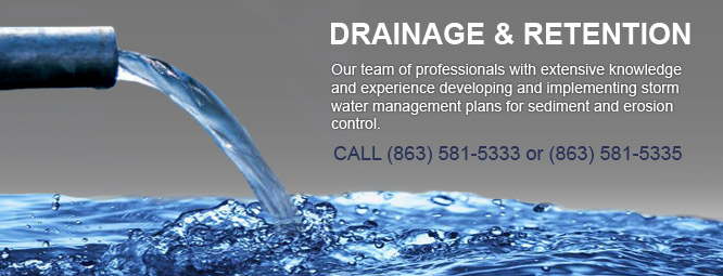 Drainage and Retention services offered by Evans & Lyles Inc in Central Florida